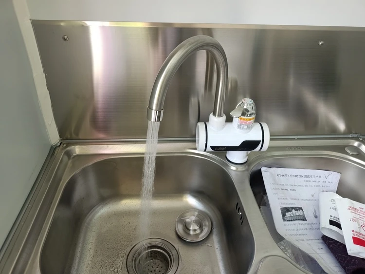 water sink in the ice cream kiosk